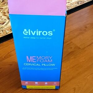 Elviros Cervical Memory Foam Pillow contour ergonomic orthopedic Queen White New